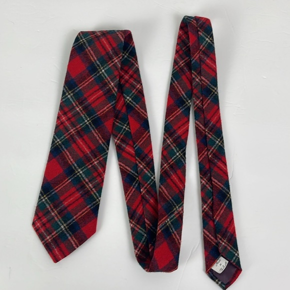 Vtg Pendleton Red Plaid Wool Tie USA Made 3 in wide 56 in long necktie Tartan - Picture 6 of 7